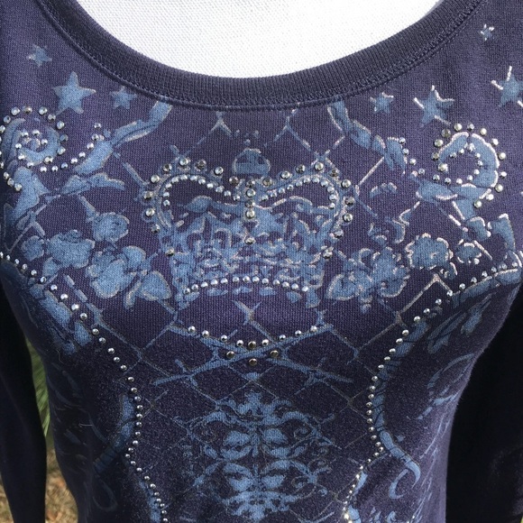 Rock & Republic Blue Long Sleeve Top Size XS - Picture 4 of 7